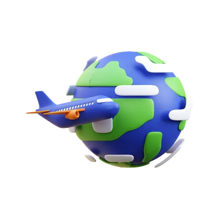 Tour du monde  3D Icon