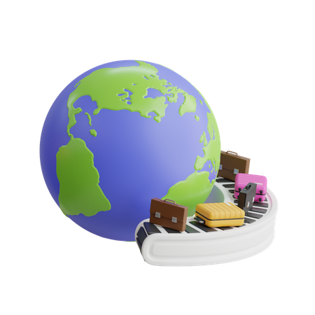 Voyage dans le monde  3D Icon