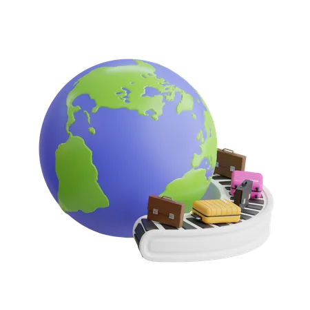 Voyage dans le monde  3D Icon