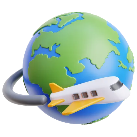 Voyage en avion  3D Icon