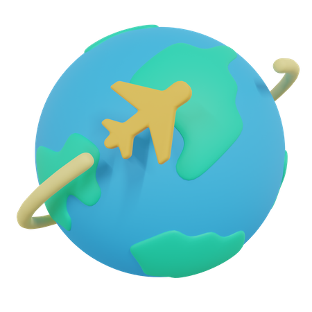 Voyage mondial  3D Icon