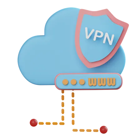 Vpn Cloud Website  3D Icon