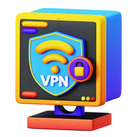 VPN network 3D Illustration