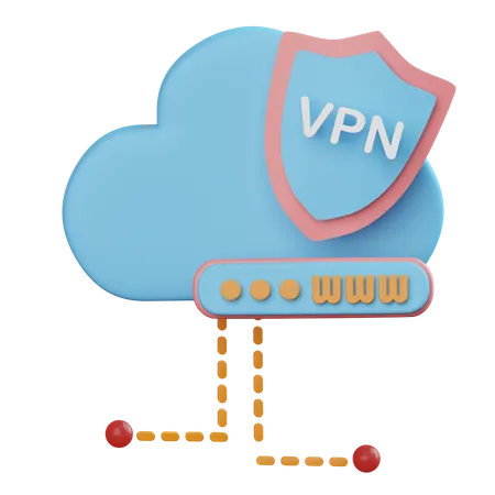 Sitio web de nube vpn  3D Icon