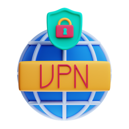 Red privada virtual vpn  3D Icon