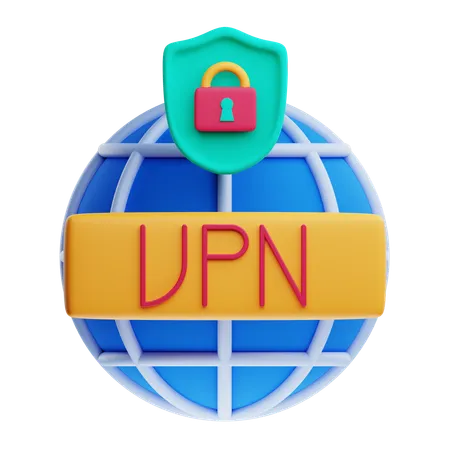 Réseau privé virtuel VPN  3D Icon