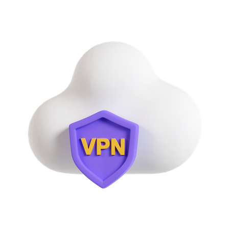VPN segura en la nube  3D Icon
