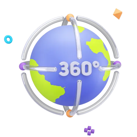 Realidade virtual 360  3D Icon