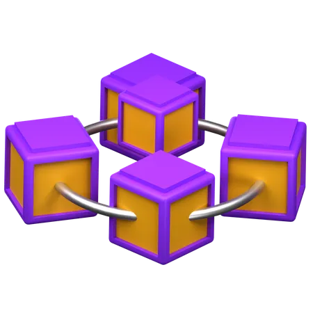 Blockchain virtuelle  3D Icon