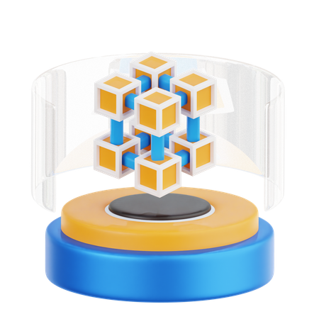 Vr Blockchain  3D Icon