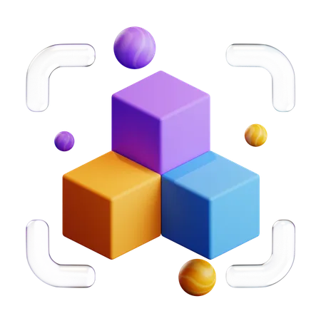 VR Blockchain  3D Icon