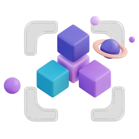 VR Blockchain  3D Icon