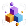 3d metaverse blockchain logo