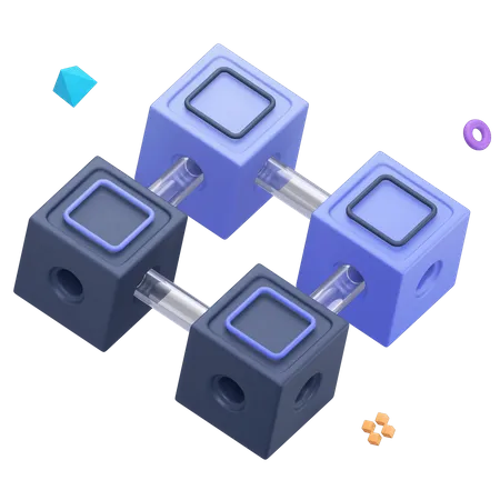 Cadena de bloques virtual  3D Icon