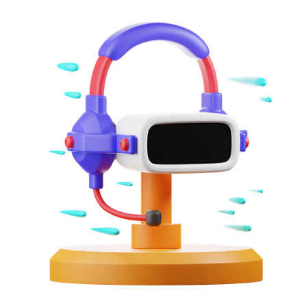 Vr Box With Microphone  3D Icon