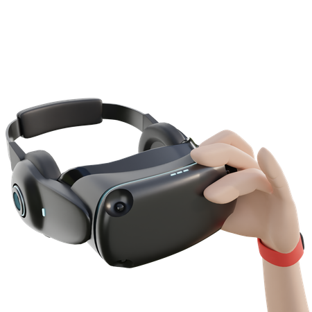 VR-Brille mit Hand  3D Icon