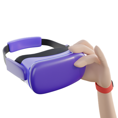 VR-Brille mit Hand  3D Icon