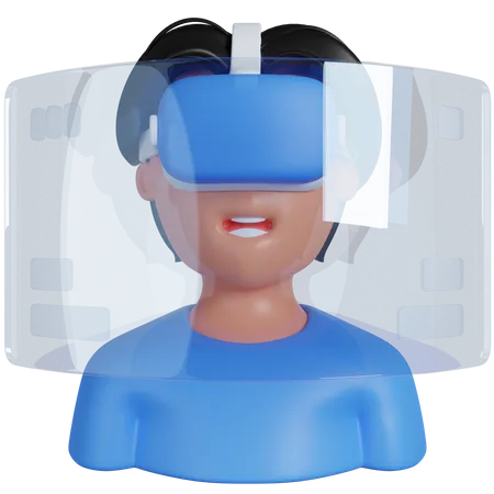 Educação em realidade virtual  3D Icon