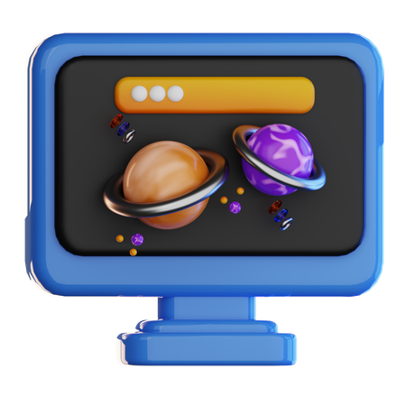 Educación virtual  3D Icon