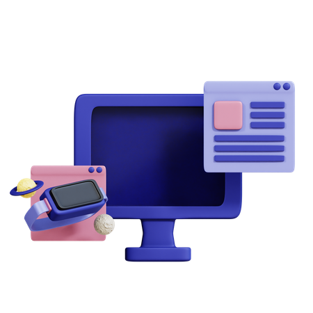 Educación virtual  3D Icon