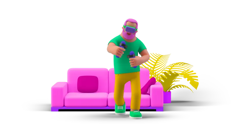 VR Gamer  3D Illustration