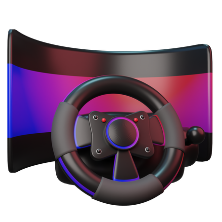 VR gaming steering  3D Illustration