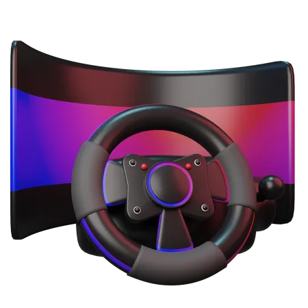 VR gaming steering  3D Illustration