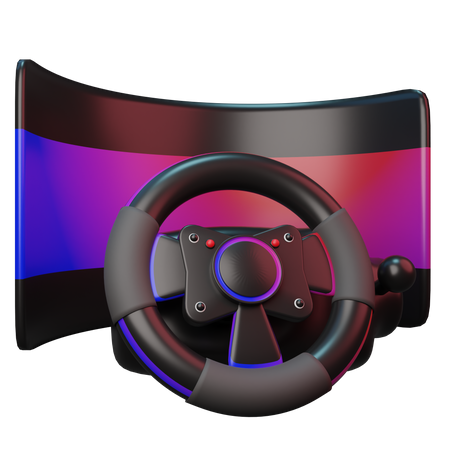 VR gaming steering 3D Illustration