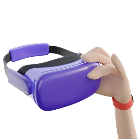 Vr goggle with hand  3D Icon