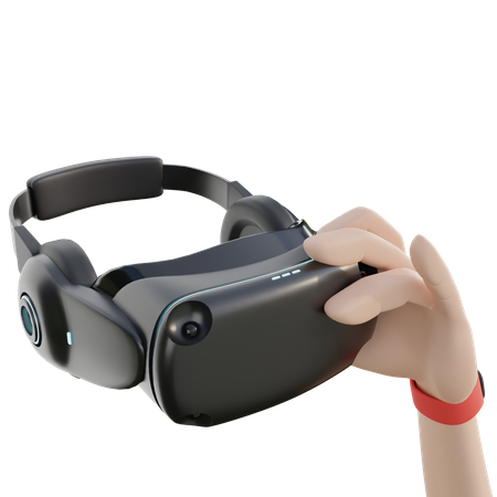 Vr Goggle with hand  3D Icon