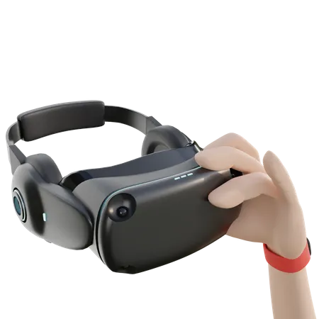 Vr Goggle with hand  3D Icon