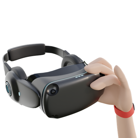 Vr Goggle with hand 3D Illustration