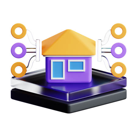 VR Home Network  3D Icon