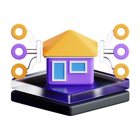 VR Home Network  3D Icon