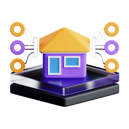VR Home Network  3D Icon