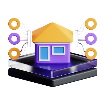 VR Home Network  3D Icon