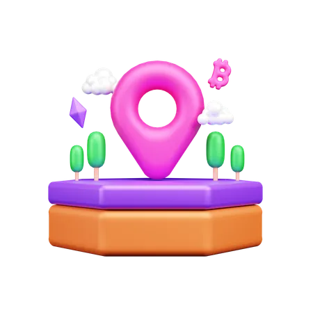 VR Location  3D Icon