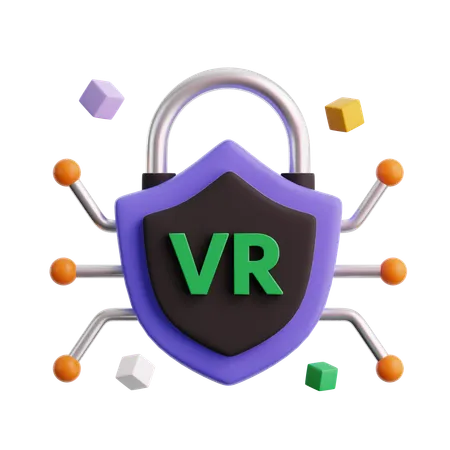 VR lock  3D Icon
