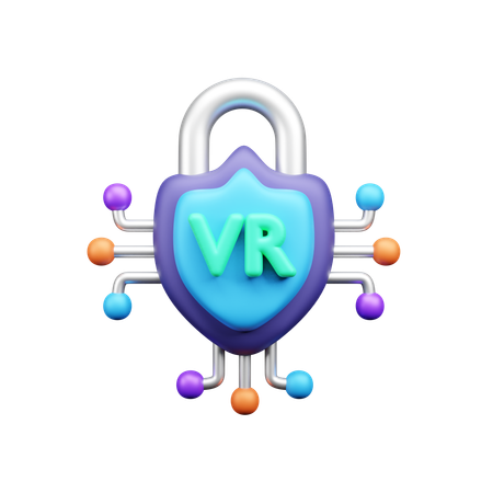 VR セキュリティ  3D Icon