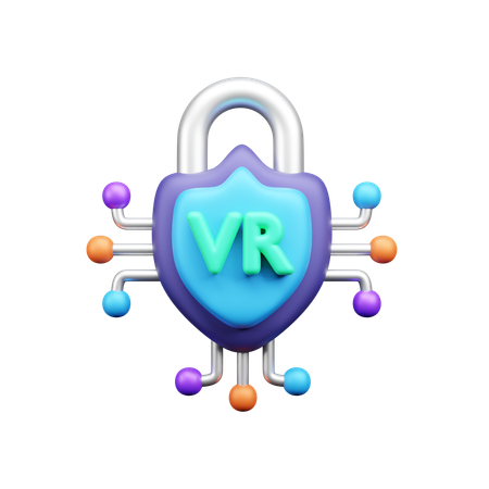 Seguridad virtual  3D Icon