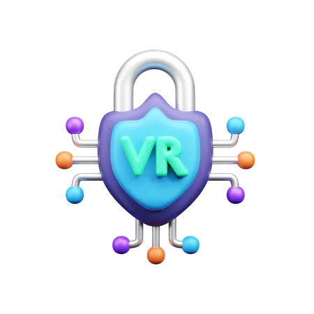 Seguridad virtual  3D Icon