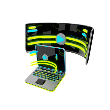 VR sur ordinateur portable  3D Illustration
