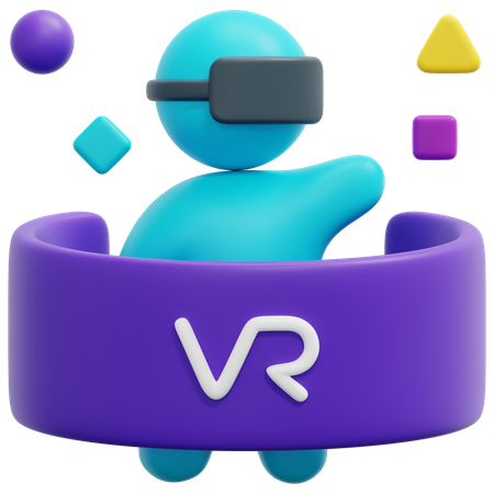 Usuário de realidade virtual  3D Icon