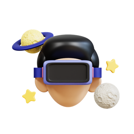 Usuário de realidade virtual  3D Icon