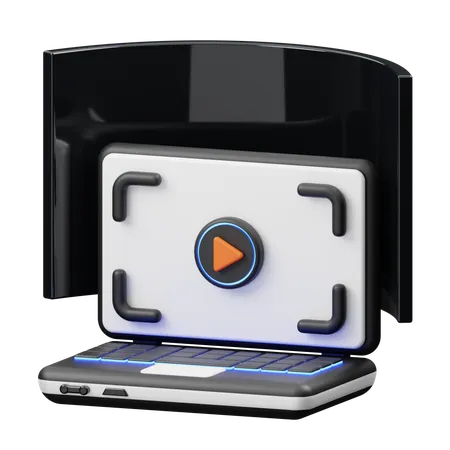 VR-Video auf dem Laptop  3D Icon