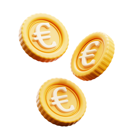 Vuelo de monedas de euro  3D Icon