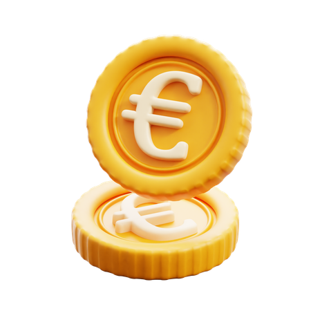 Vuelo de monedas de euro  3D Icon