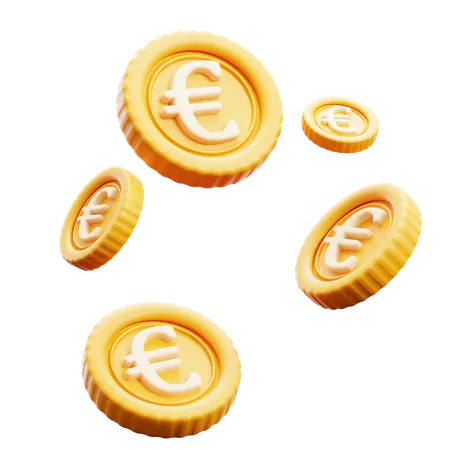 Vuelo de monedas de euro  3D Icon