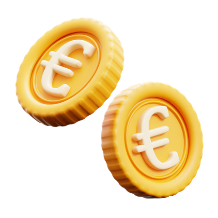 Vuelo de monedas de euro  3D Icon