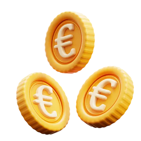 Vuelo de monedas de euro  3D Icon